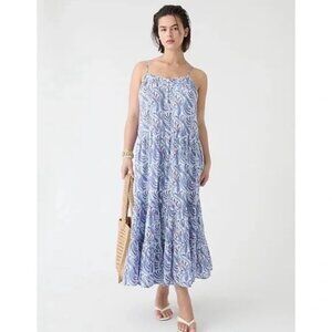 J. Crew Tiered Cotton Voile Shift Maxi Dress S